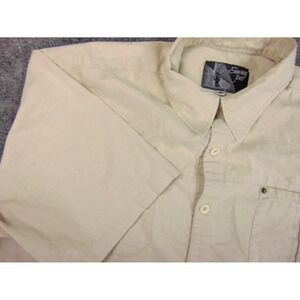 Smokey Joe's Shirt Mens XL Beige Short Sleeve Button Front Streetwear Hip Hop